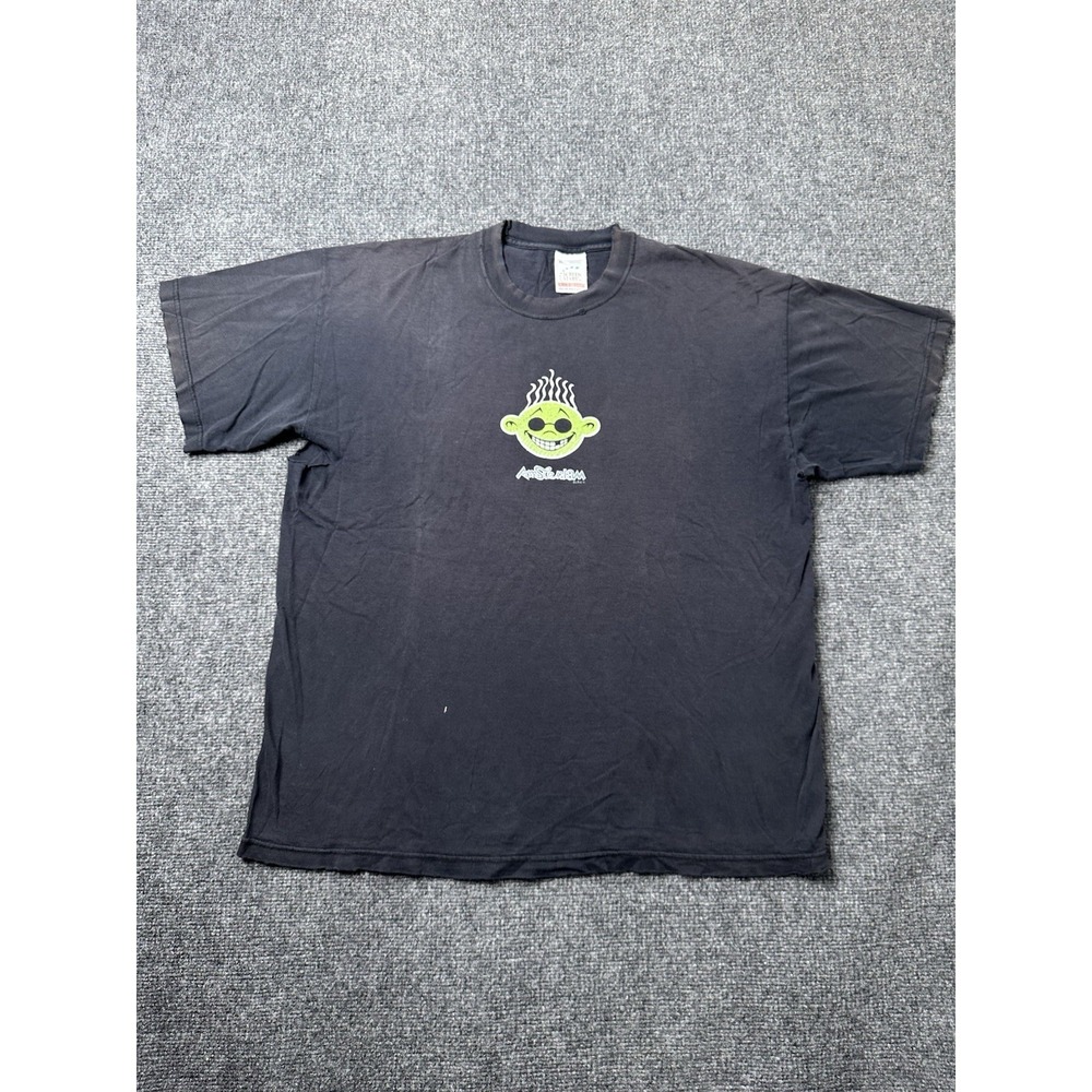 Mens T-Shirt 90s Amsterdam Graphic Black Short Sleeve Cotton, Size‎ XL